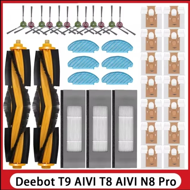 Voor ECOVACS Deebot T8 AIVI T9 AIVI N8 Pro AIVI N9 N10 N10 Plus Accessoires Hoofdborstel, zijborstel, filter, stofzak, Hepa-filter