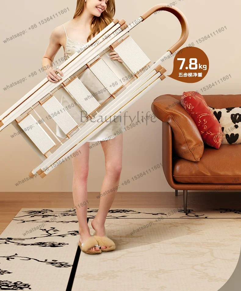 yj9 Dual-purpose indoor multi-function telescopic herringbone ladder Thickened aluminum alloy ladder