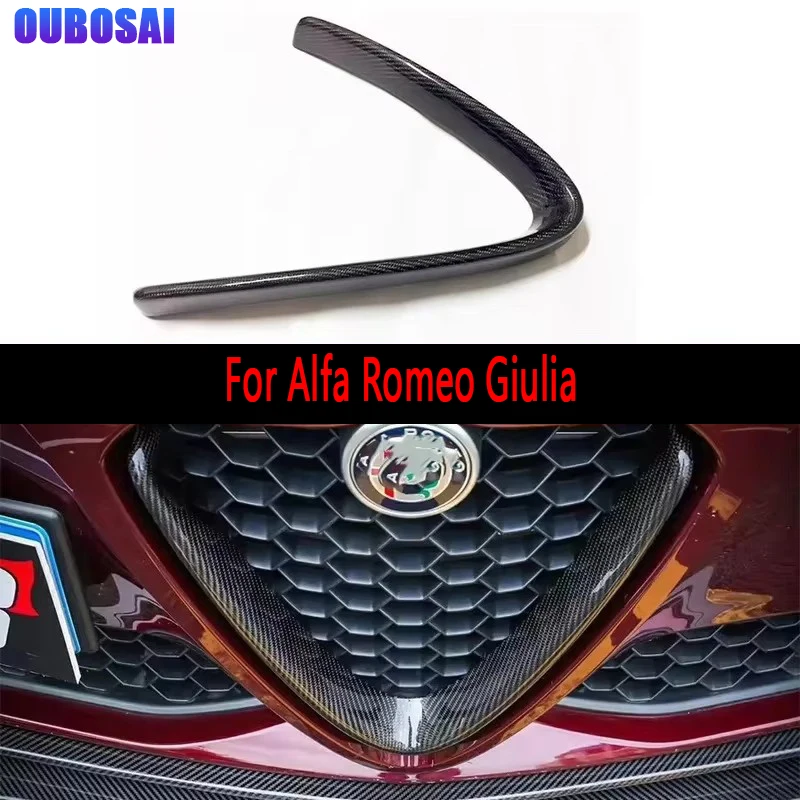 

For Alfa Romeo Giulia Carbon Fiber Front Bumper Air Vent Cover Trim Foglamp Mesh Grill MP Style Car Accessories