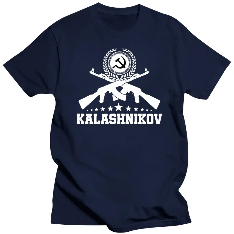 Summer harajuku custom t shirt Newest Soviet Kalashnikov Ak-47 Ussr Russian Gun Men Cute Men's O-Neck Informal New Short-Sleeve