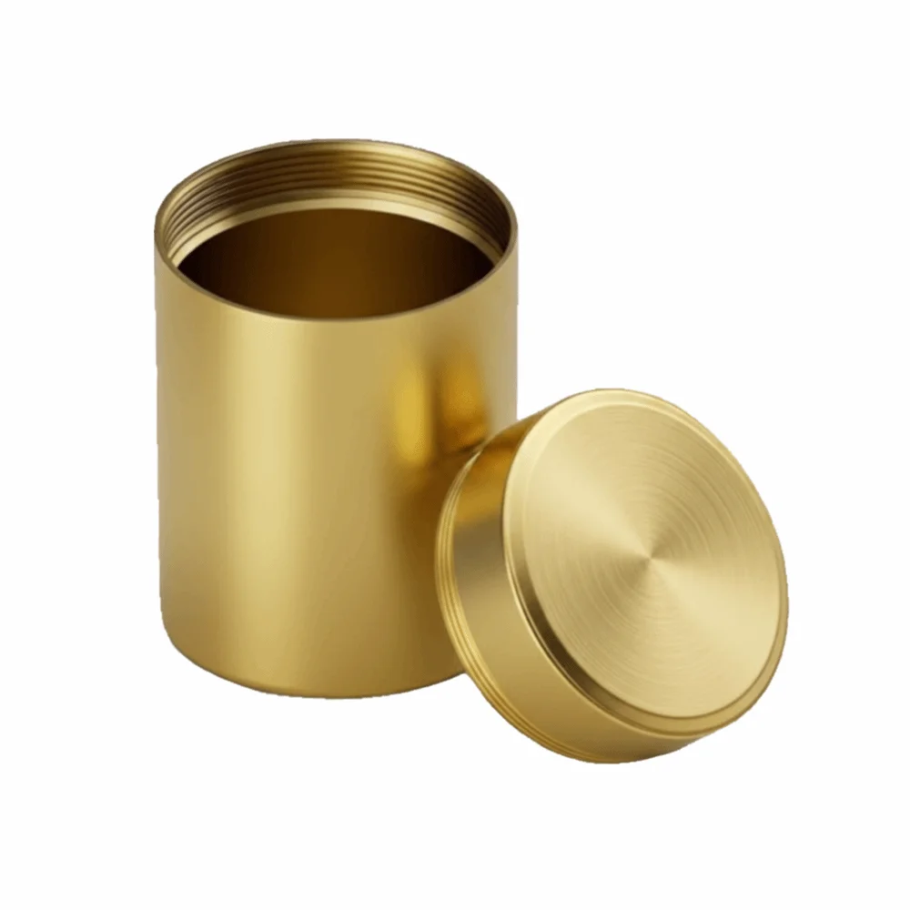 Mini Sealed Jar Solid Color Moisture-proof Nut Candy Food Storage Container Aluminium Alloy Sugar Coffee Candy Organizer Travel