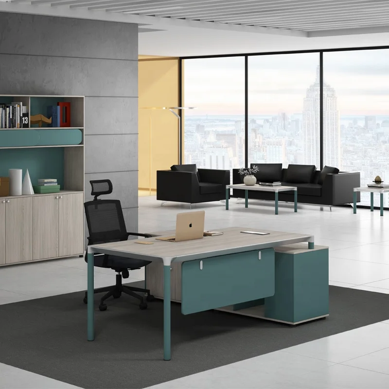 for 200cm French Style Office Desk Luxury Double Blue Black Executive Home Office Desk