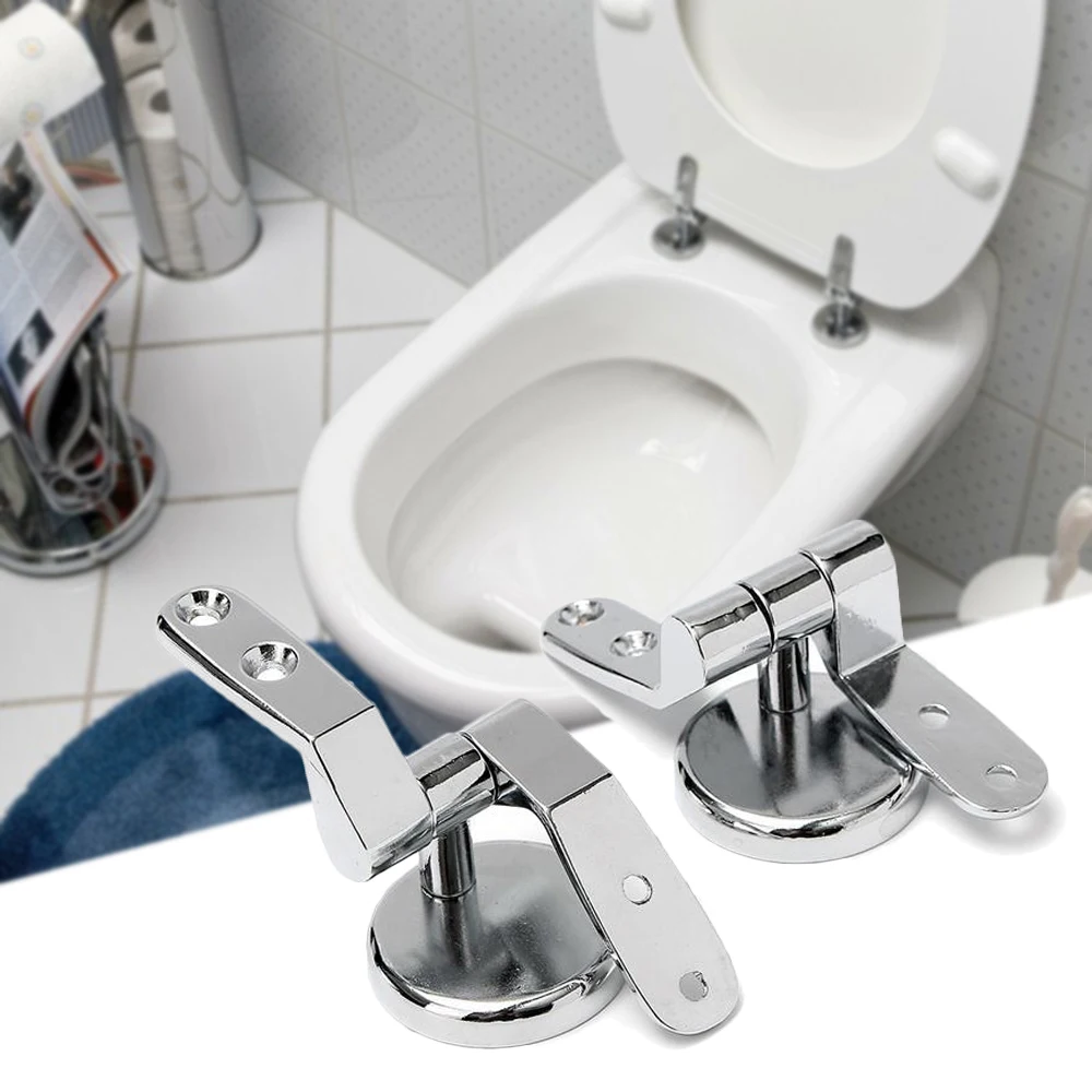 Zinc Alloy Stylish Design Easy Installation Bathroom Durable Convenient Toilet Seat Hinges Reinforced Toilet Seat Accessories