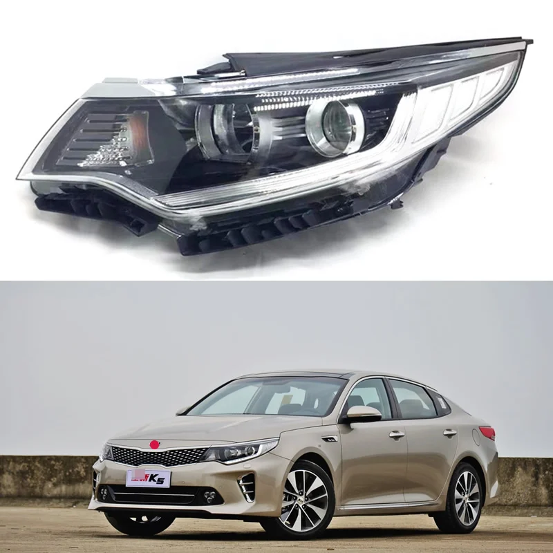 

Car halogen headlights For 16 -17 Kia K5 headlight assembly With day Row lamp High beam headlight Turn signal low beam headlight