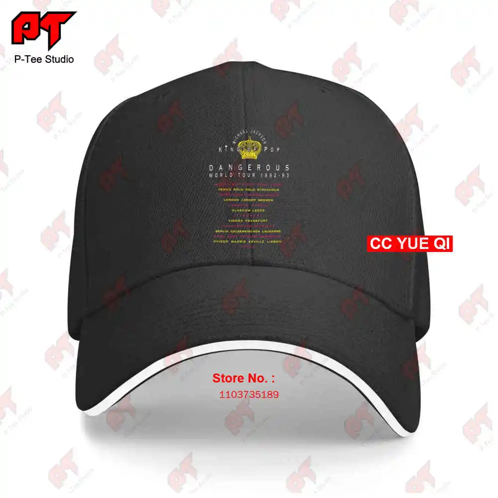 90S Michael Jackson Dangerous World Tour 1992 Baseball Caps Truck Cap 6YNW