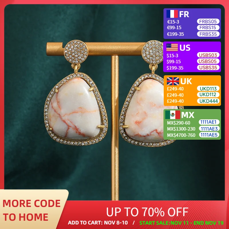 

Vintage Red Patterned Pink Stone Shaped Earrings for Women Full Rhinestones Antique Jewelry Gold Color Gifts for Women Useful