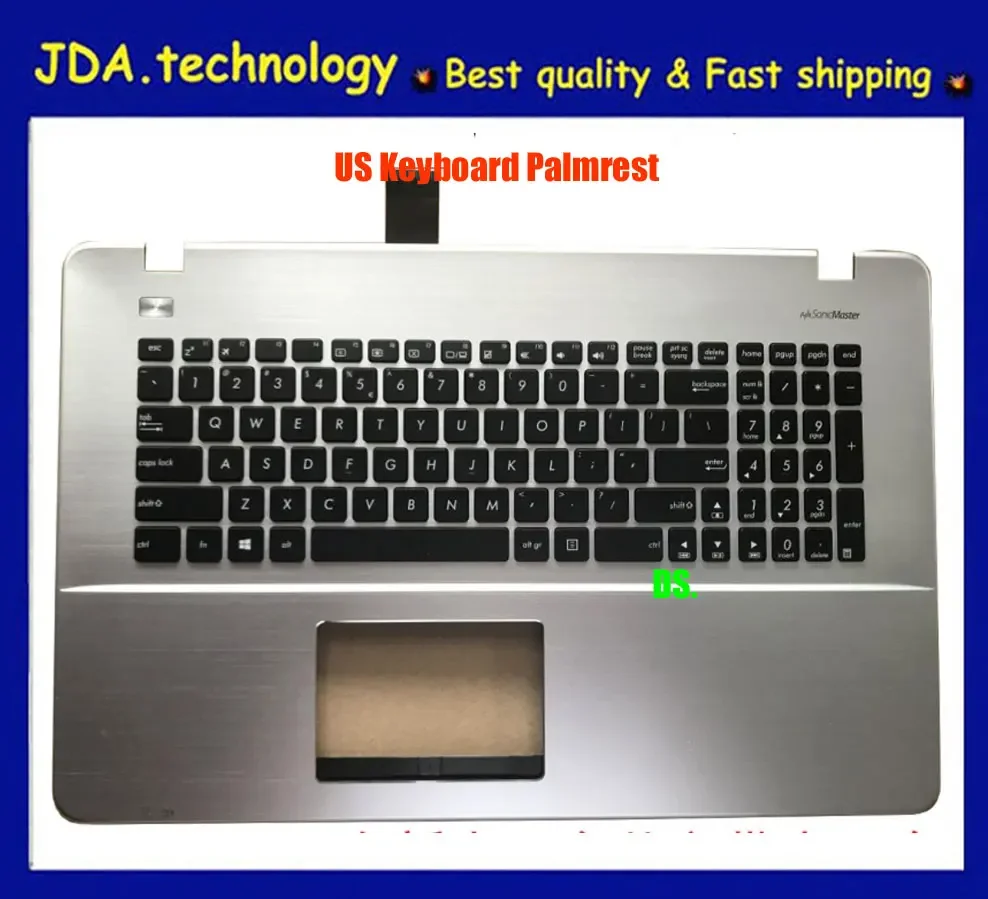 New/Orig Upper shell For ASUS A751 X751LD K751L X751 R752 US keyboard upper cover Palmrest,Silver