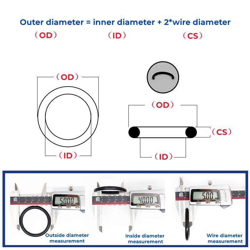 Junta tórica de nitrilo negro NBR OD 3-80mm de espesor CS 1/1, 5/2/3mm junta tórica junta tórica sello resistente al aceite y a la corrosión