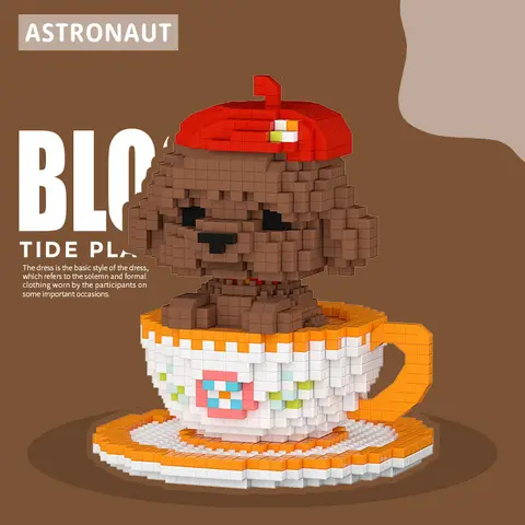 Söt djur tekopp hund mikro diamantblock liten tekopp pudel shiba papillon maltesisk schnauzer bichon nanobrick byggkloss leksak 10 best sales nanobrick - №8