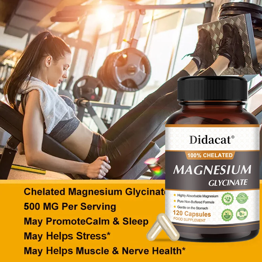 500 Mg Magnesium Glycinate - High Absorption Magnesium Supplement To Support Muscle and Improve Sleep - Vegetarian Capsules