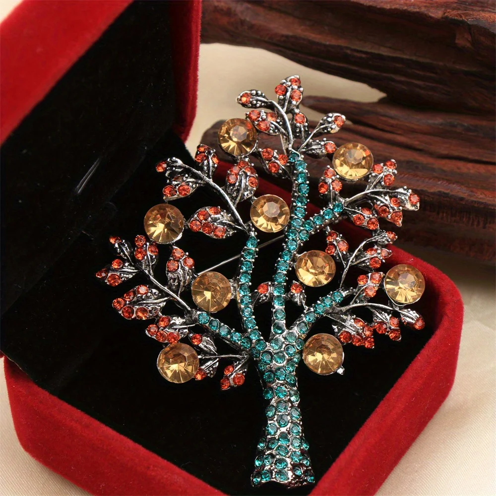 Broche de luxe de style baroque en forme d'arbre à argent pour hommes et femmes, accessoires de bijoux, mariage, vacances, fête, cadeau de couple