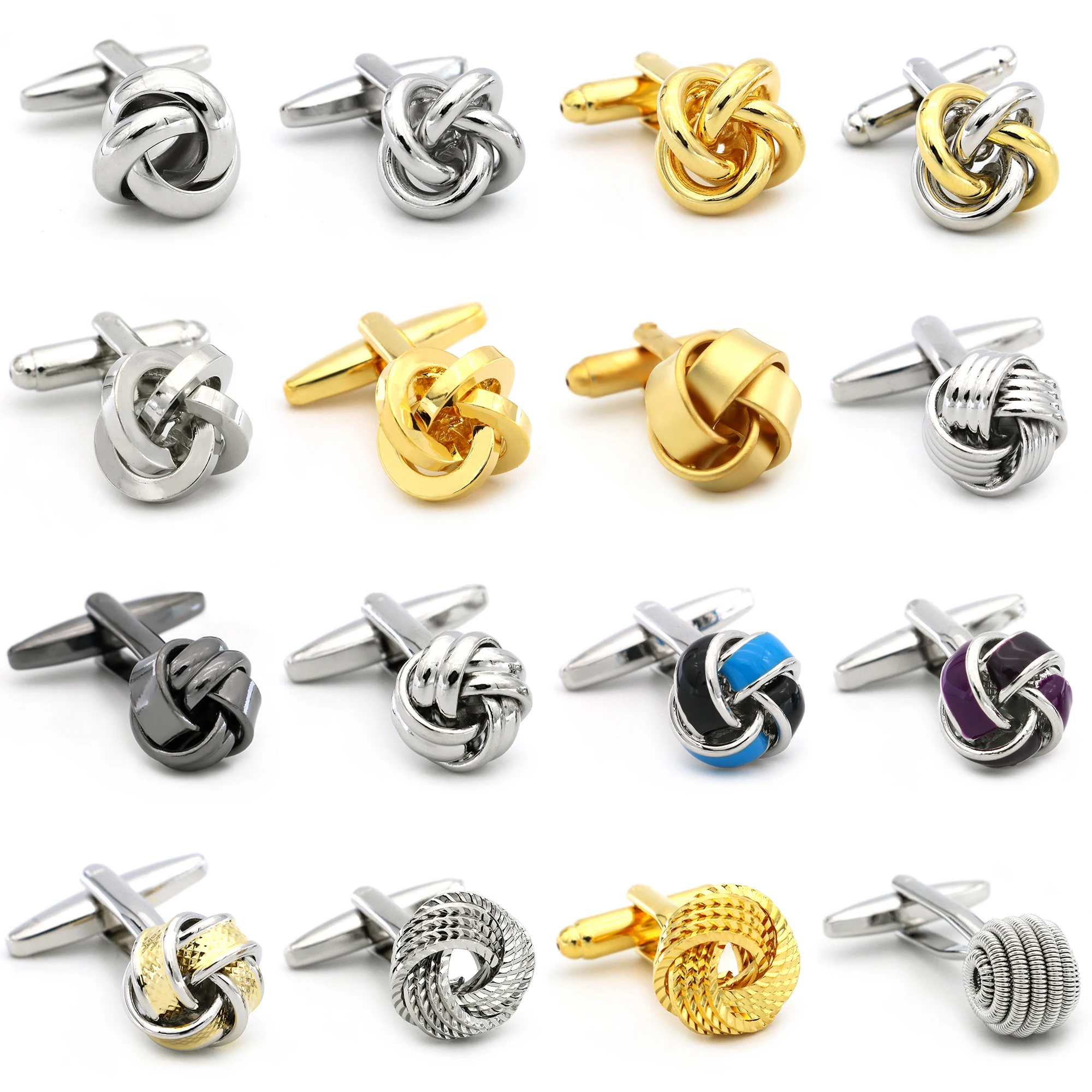 iGame Fashion Knot Cuff Links Quality Brass Material Woven Ball Design Cufflinks For Wedding  Men