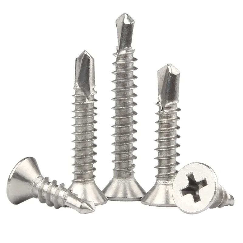 304 Stainless Steel Carbon Steel Phillips Flat Head Self-drilling Screw M2.9 M3.5 M4.2 M4.8 M5.5 Self-tapping Dovetail Screw