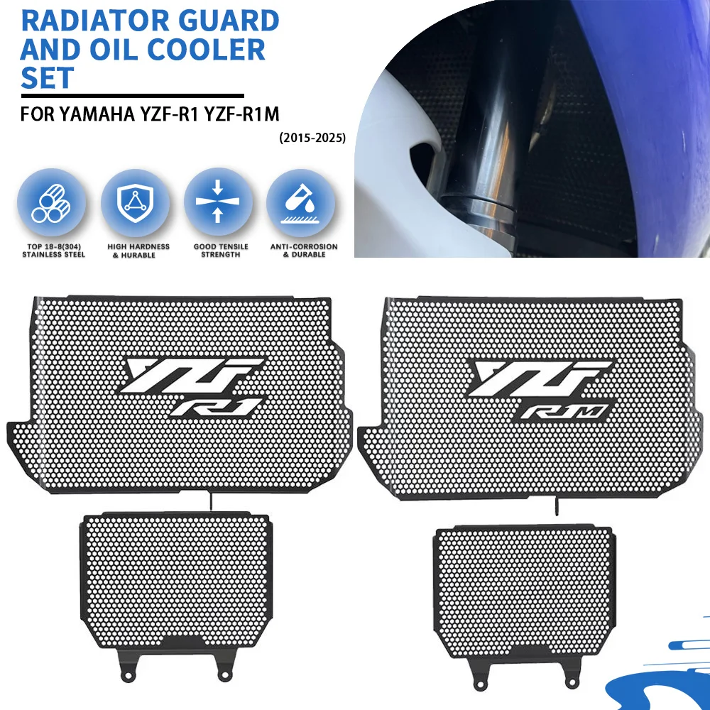 Para yamaha YZF-R1 YZF-R1M yzfr1 yzfr1m yzfr1s yzf r1/r1m/r1s 2015 2016 2017 2018-2025 grade de radiador guarda protetor capa