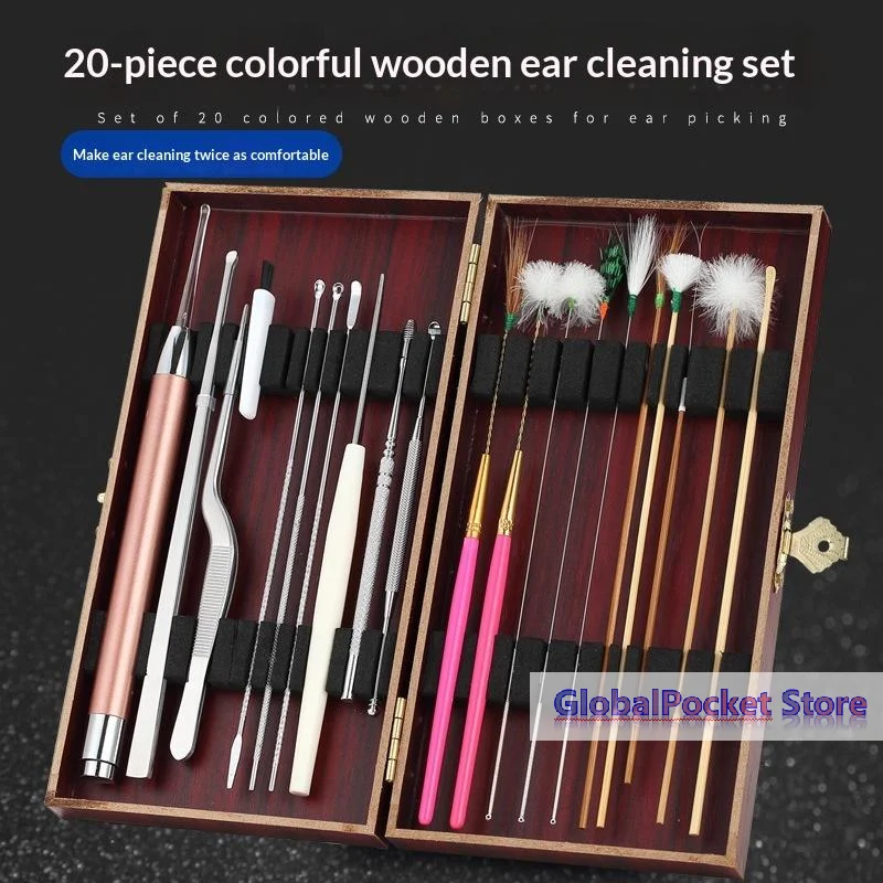 9/11/12/18/20Pcs Ear Picking Tool Set Goose Feather Stick Ear Scoop Ear Canal Massage Ear Canal Cleaning Ear Picking Tool Ear