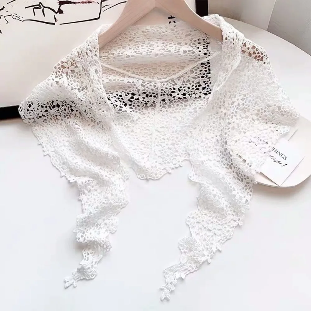 Trendy Lace Trim Fart Curtain Hollowed-out Slim Fit Hip Curtain Y2K Pretty Triangular Headscarf Summer