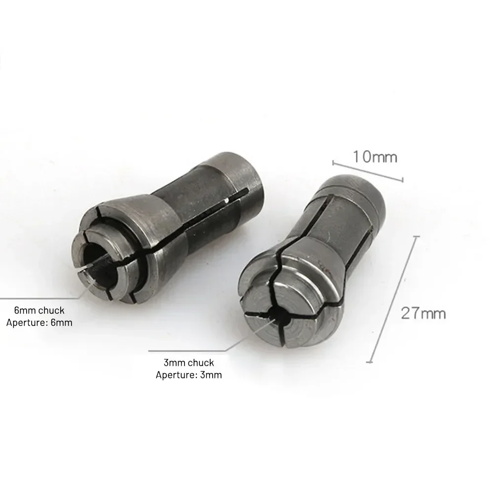 2pcs 3/6mm Bit Shank Adapter Holds Arbors Shanks Tools Woodworking Trimming Engraving Machine Collet Chucks Die Grinder Router
