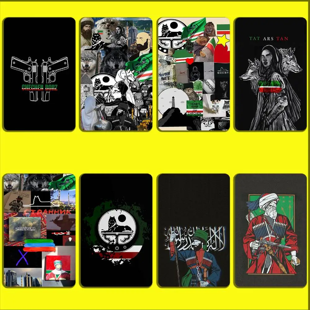 

Wolf Chechen Coat Of Arms Card Stickers For Debit Bank Credit Cards Metro Bus Pass Sticker Decoration Cover Skin