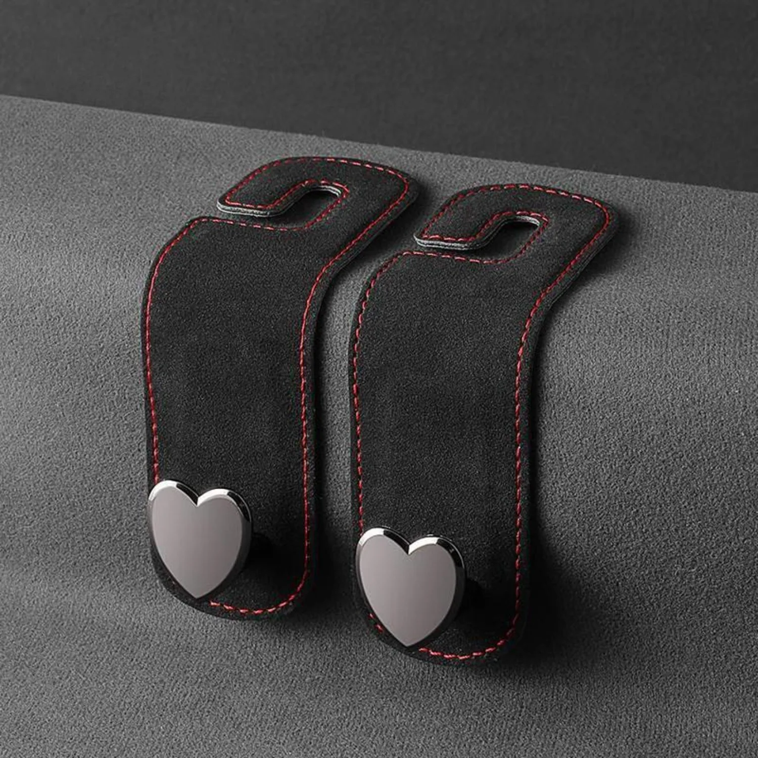 

2pcs Heart Shaped Car Seat Headrest Hook, Creative Car Seat Headrest Hook Organizer, Car Interior Accessories for Handbag Purse