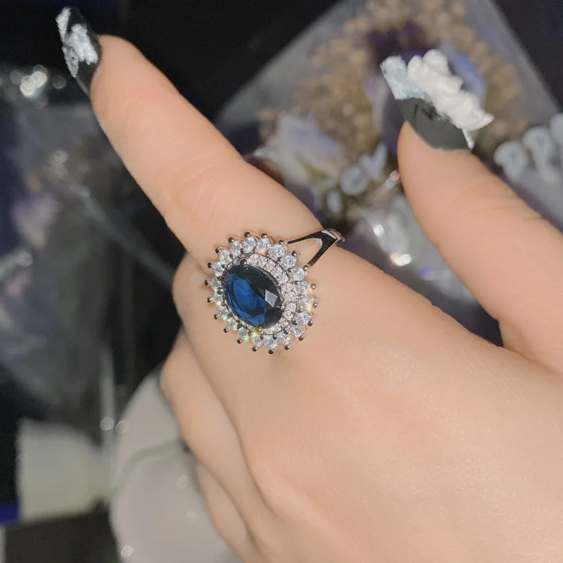 MDLFES Moiss1n الماس نمط الشرق الأوسط الأميرة مجوهرات الزفاف سوار المرأة 18K مطلي تنزانيت الأزرق