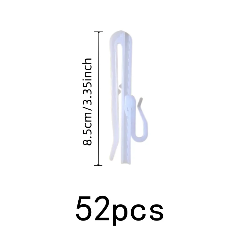 52 pcs No Drilling Required 8.5cm Height Adjustable Drapery Pins, great for Bedroom Window Drapery, Adjustable Height Design