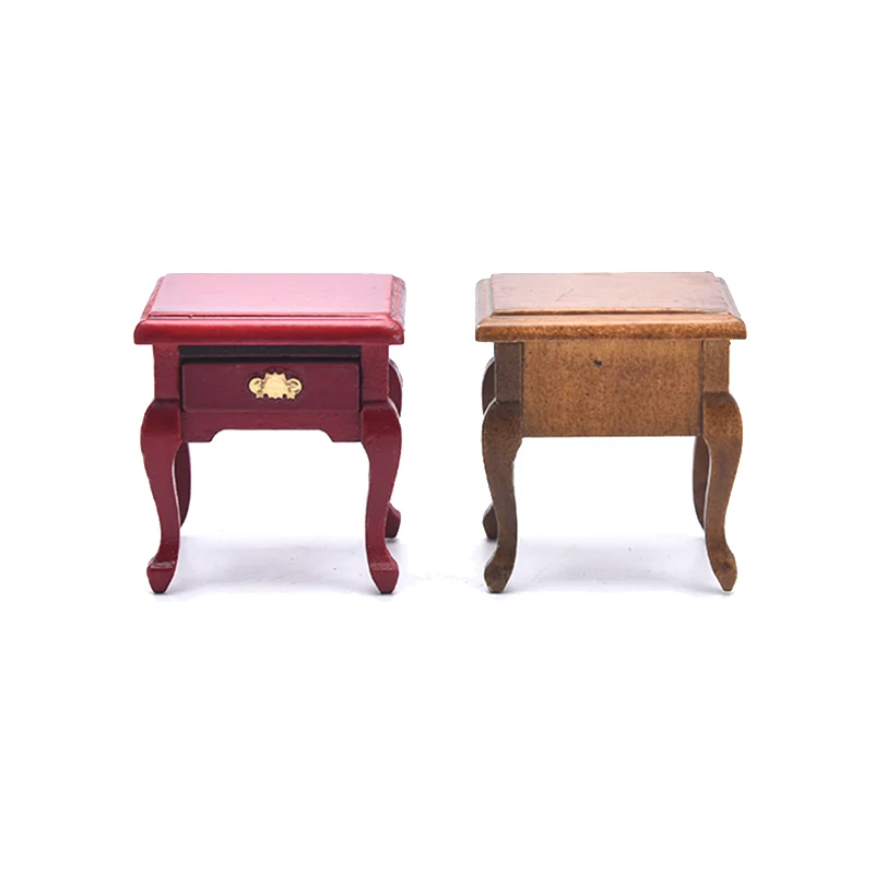 

1PC Dollhouse Miniature Furniture Wooden Bedside Drawer Table Nightstand Cabinet