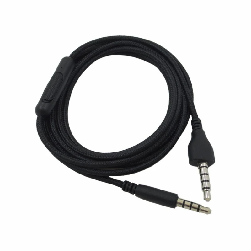 HiFi Sound Auxiliary Cable for Alienware AW920H Gaming Headphones with Easy Mute & Volumes Adjustment, Braideds