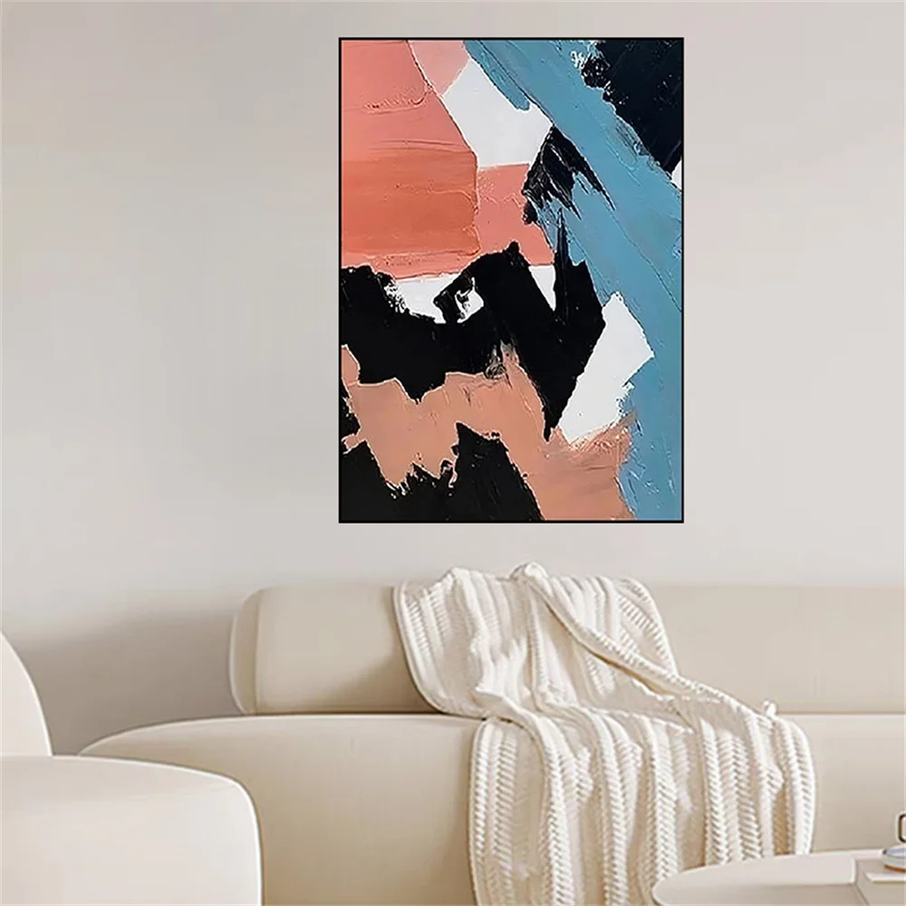 

Nordic Mural Hand-Painted Abstract Grey Oil Painting Canvas Poster Cuadros Salon Modern Home Living Room Decor Wall Art Pictures
