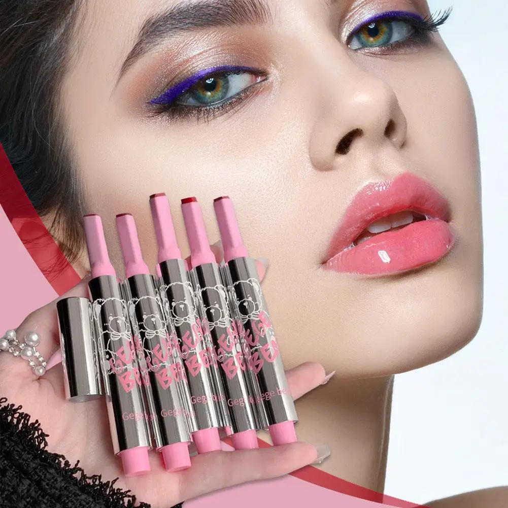 Lip Gloss Long-lasting Moisturizing Gege Bear Waterproof Gloss Mirror Cosmetics Pen Jelly Lipstick Water Lip C3M9