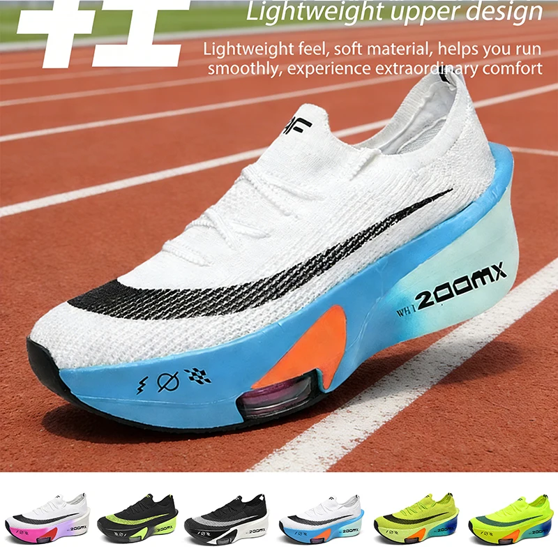 

Men's Shoes Carbon Plate Cushioning Road Running Shoes Fashionable Printed Lace Up Tennis Shoes Non-slip Breathable Sports Shoes