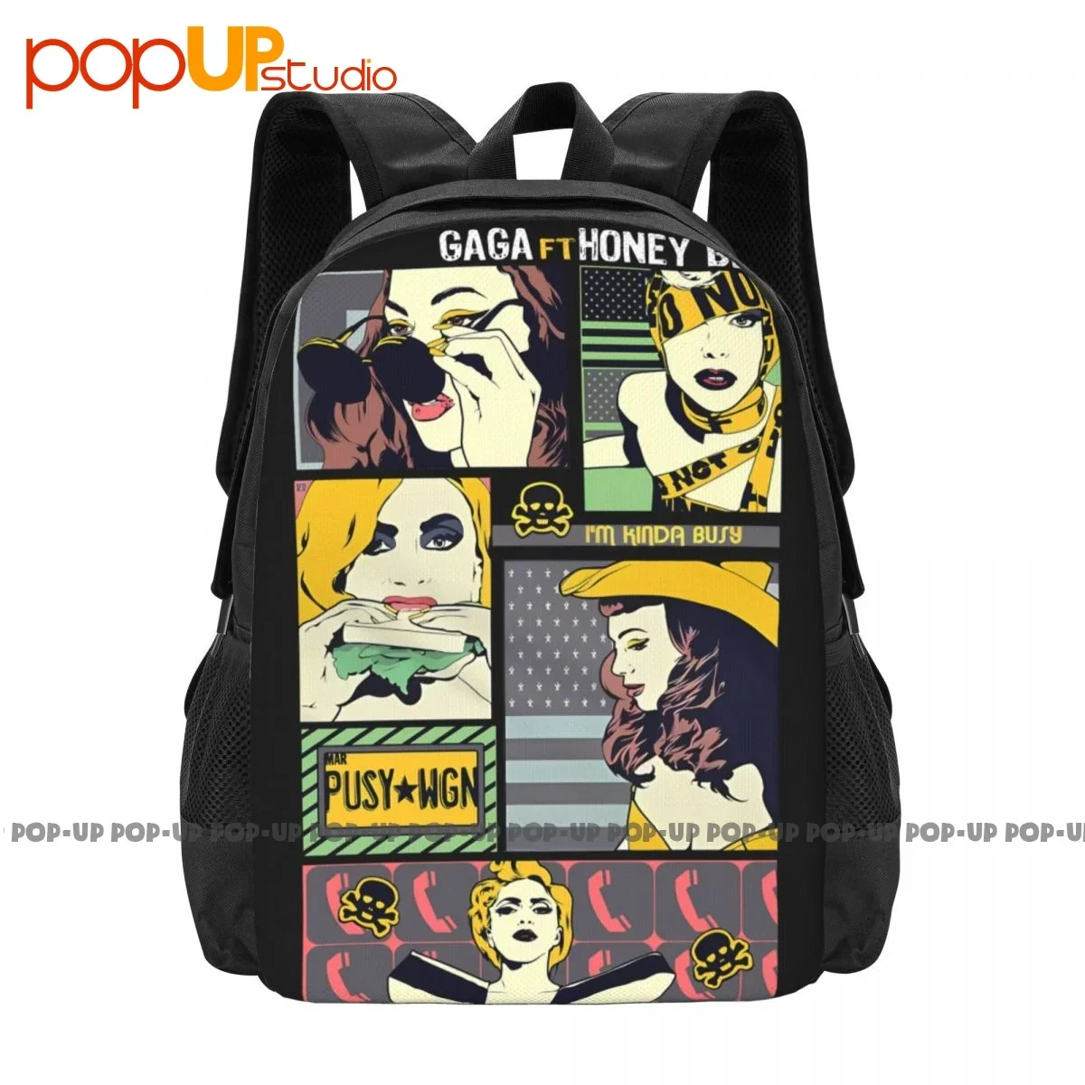 Lady Gaga Ft. Honey Bee Beyonce Backpack Large Capacity Bookbag Creative Eco Friendly Bags For Travel