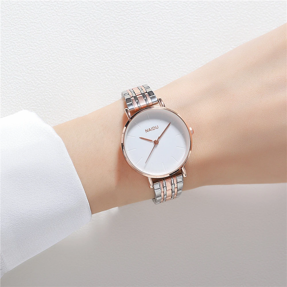 fashion simple steel band quartz women dress watch