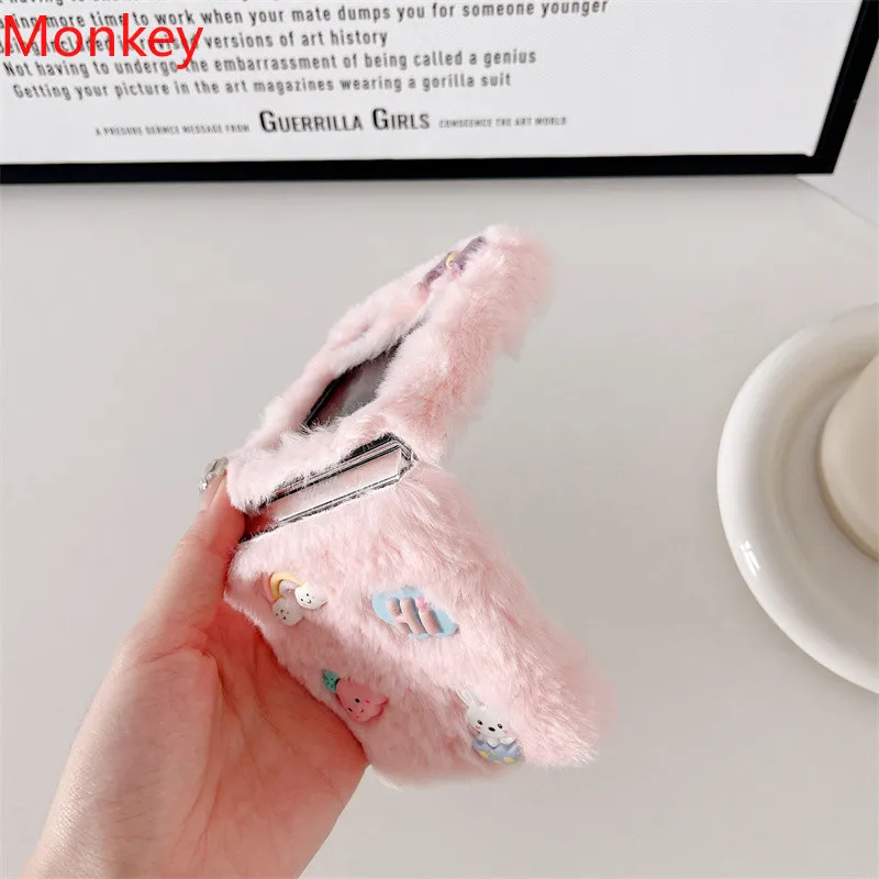 جراب بقشرة صلبة لسامسونج زد فليب ، دب فرو دافئ ، تميمة مضحكة ، زفليب ، 1 ، 2 ، 3 ، 4 ، 5 جم ، جالكسي زفليب 6 ، زفليب ، لطيف