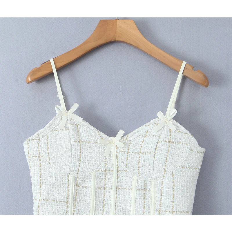 YENKYE-Robe corset en patchwork pour femmes, robe à bretelles avec nœud, belle fille, mince, ligne A, mini, élégante, sexy, robes douces, été, 2025