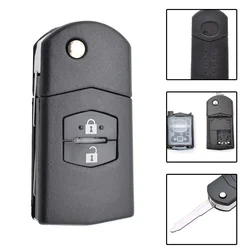 For Mazda 2 M2(2008 - 2015) Key Shell 2 Keys Accessories Brand New Fob Case High Quality Internals Parts Remote