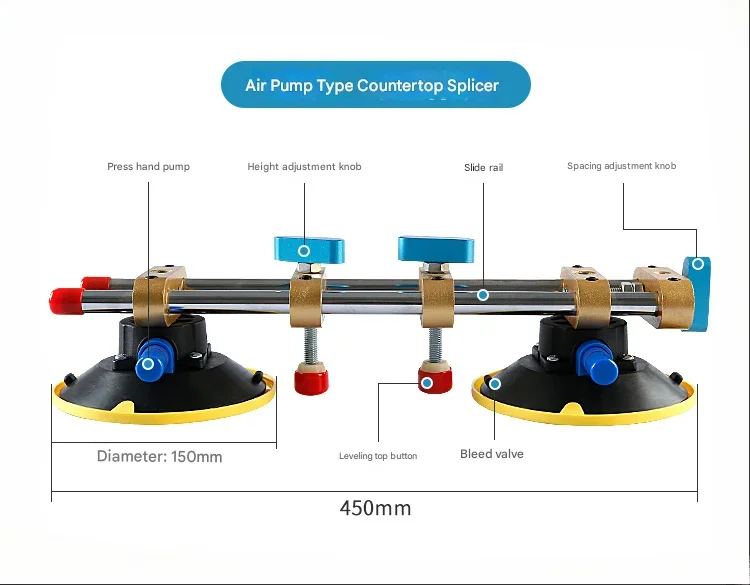 Stone Countertop Tensioner Marble Quartz Rock Slab Tile Patchwork Leveling Suction Cup Strong Seamless Splicing Artifact