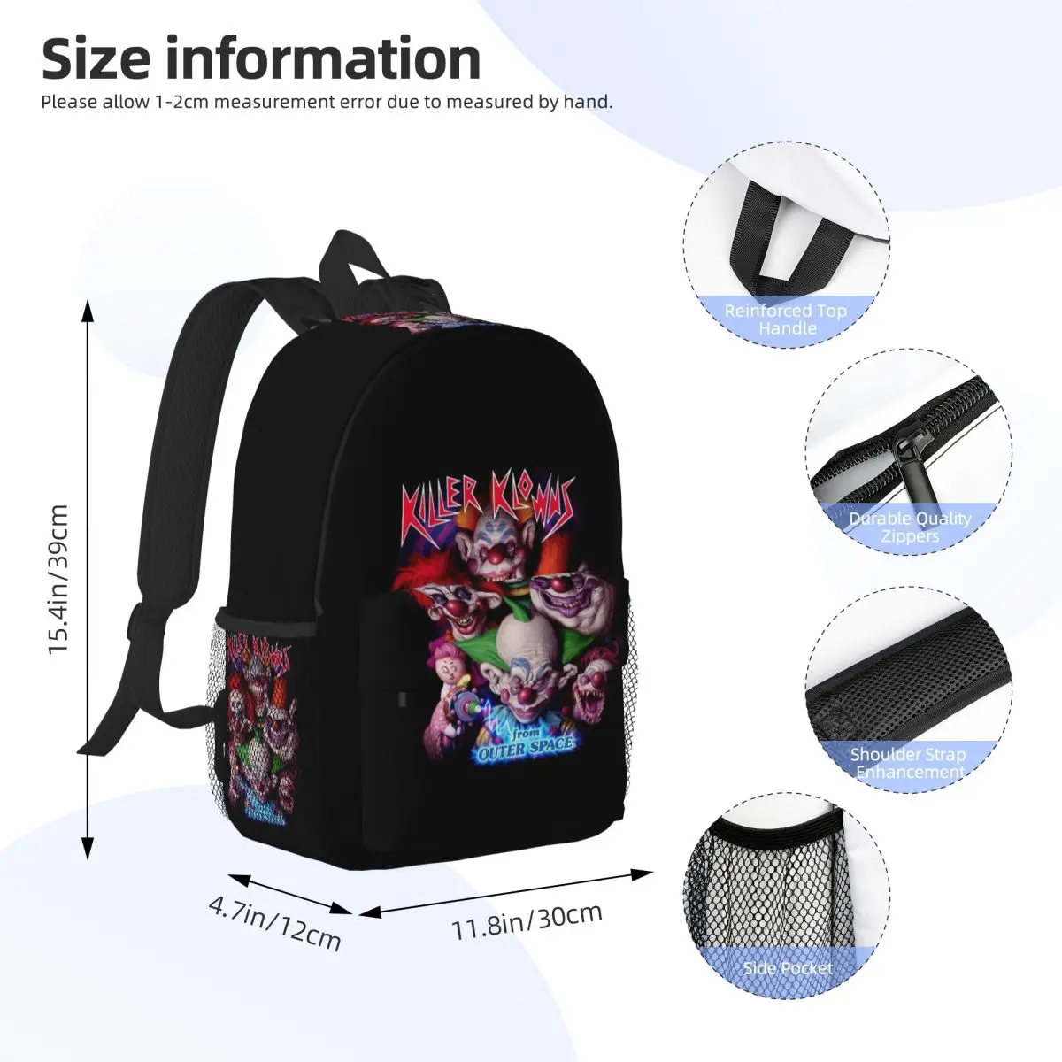 Killer Klowns From Outer Space Backpack Student BookBag Children School Bag Laptop Shoulder Bags for Boys Girls