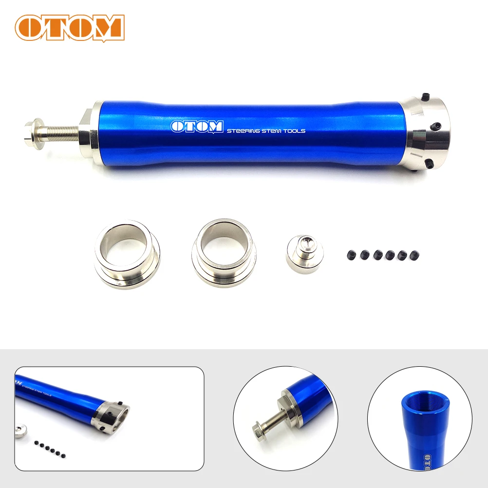 OTOM Motorcycle Steering Stem Bearing Puller Removal Tool Triple Tree Clamps Handlebar Riser Adaptor Installation Repair Spanner