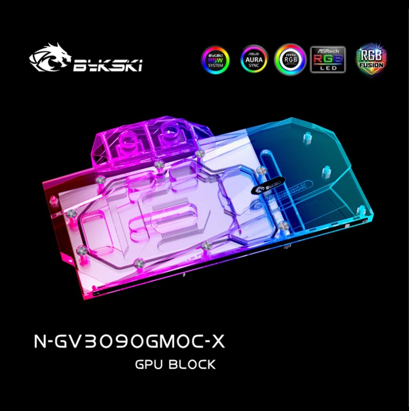 Bykski Water Block Use for GIGABYTE RTX 3080 3090 GAMING EAGLE VISION OC 10G /TURBO 24G / Copper Radiator / Backplate RGB AURA