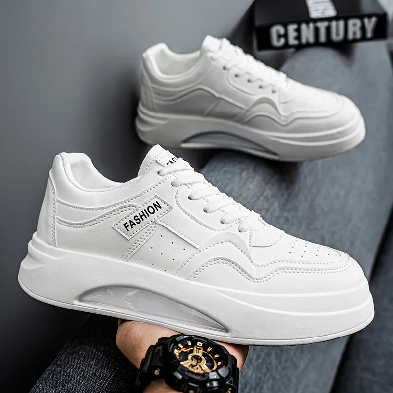 

Men Classic White Leather Casual Shoes 2025 Platform Men Leisure Sneakers Quality Breathable Male Flat Shoes Tenis De Masculino