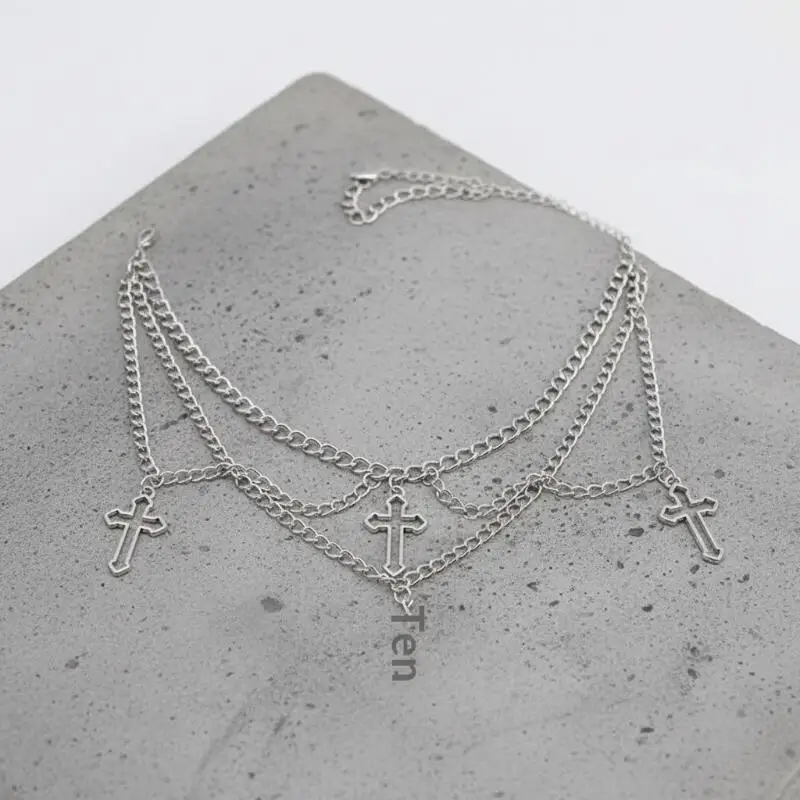 Fashion Gothic Cross Pendant Choker Necklace For Women Cool Hip Hop Vintage Necklaces Gypsy Accessories Jewelry