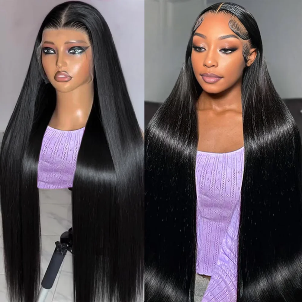 

220% Bone Straight 13x6 13x4 HD Lace Front Human Hair Wigs 38 46 Inch 360 5x5 Lace Frontal Brazilian Human Hair Wig For Women