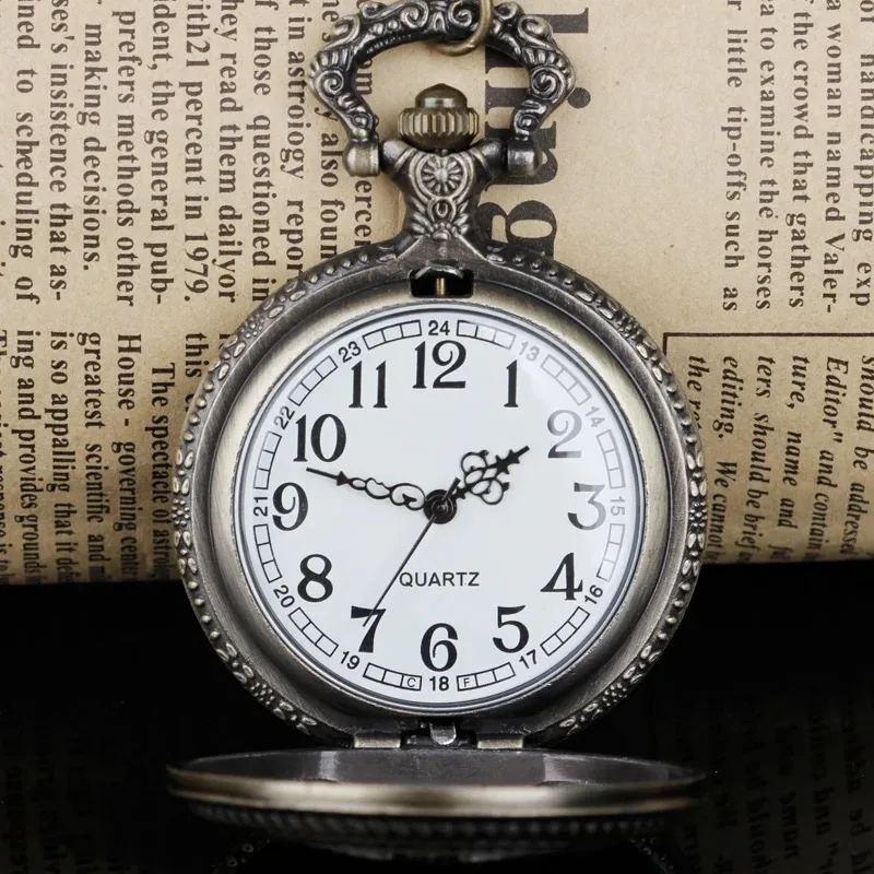 クラシッククォーツ懐中時計アラビア数字男性女性学生ネックレスペンダント時計ギフト人気のジュエリー