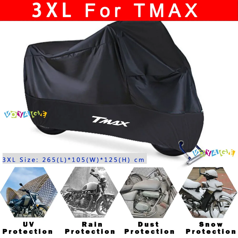 For YAMAHA TMAX 530 560 Rain Cover Waterproof Dustproof Outdoor Motorcycle Cover Wear-Resistant Fabric Motorcycle Accessories