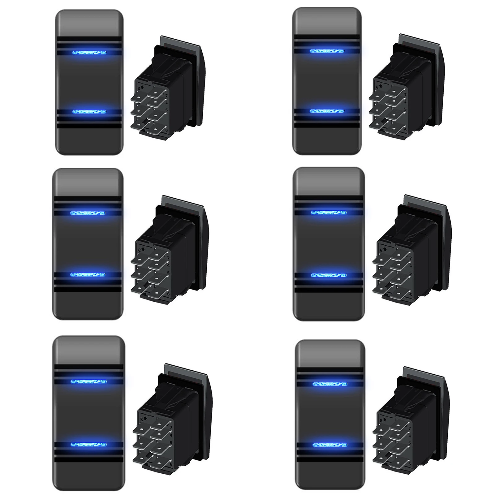 

Автомобиль хорошего бренда, 6 шт., переключатель ВКЛ-ВЫКЛ, штекер для флюоресцентного прицепа, морской водонепроницаемый Флюоресцентный тумблер