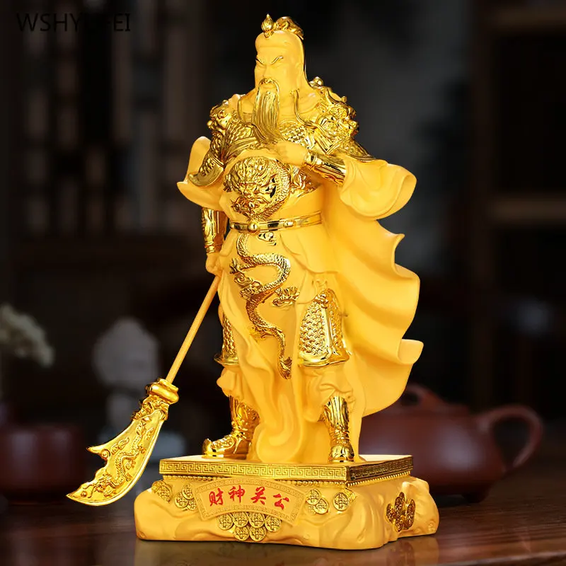 Resin figurines Feng Shui Decoration Offering Buddha statue model Home decoration Drive away evil 14x18x38cm  desk decoration