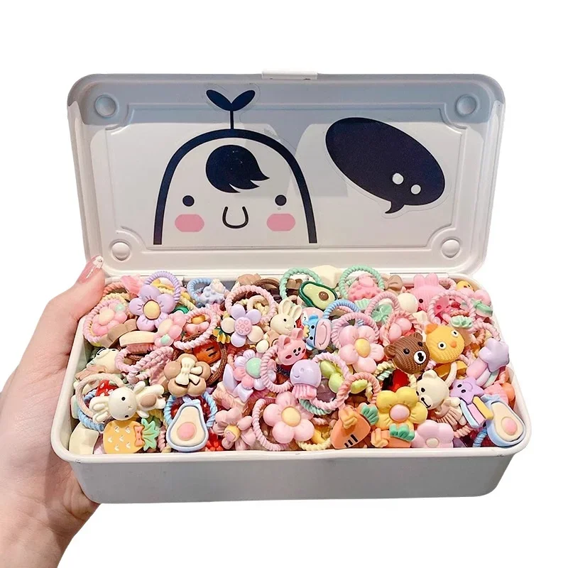 10/20/50Pcs/Set Children Cute Cartoon Rubber Elastic Hair Bands Girls Not Hurt Hair Leagues Small Kids Ties Hair Accessories