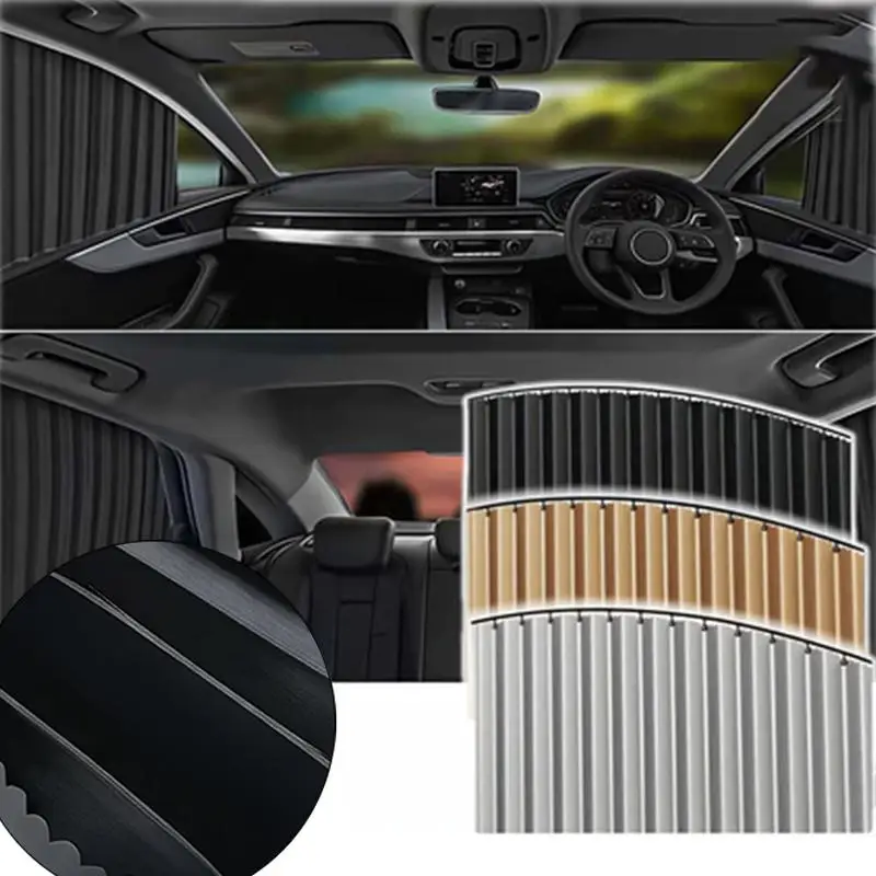 �� 4-teiliges Set Universelle Auto-Sonnenschutz Magnetische Seitenfenster-Vorhänge Einziehbare Sonnenschutzabdeckung Wärmeschutz-Fensterabdeckung – Detail 6