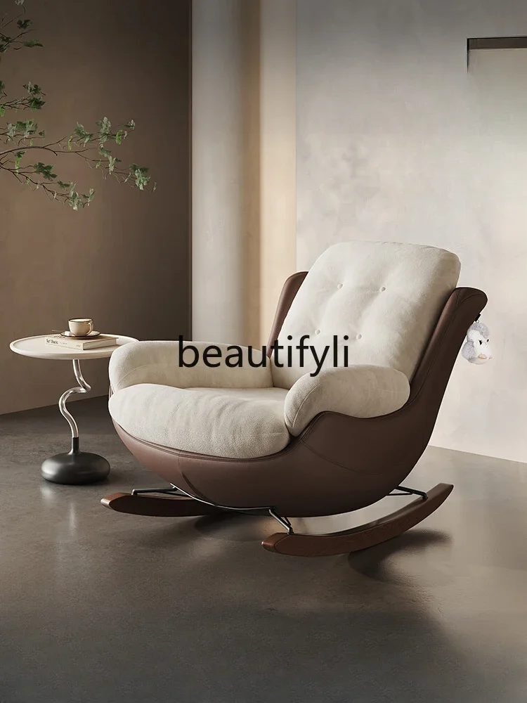 

Designer new rocking chair Italian simple light luxury recliner balcony household lazy sofa chair