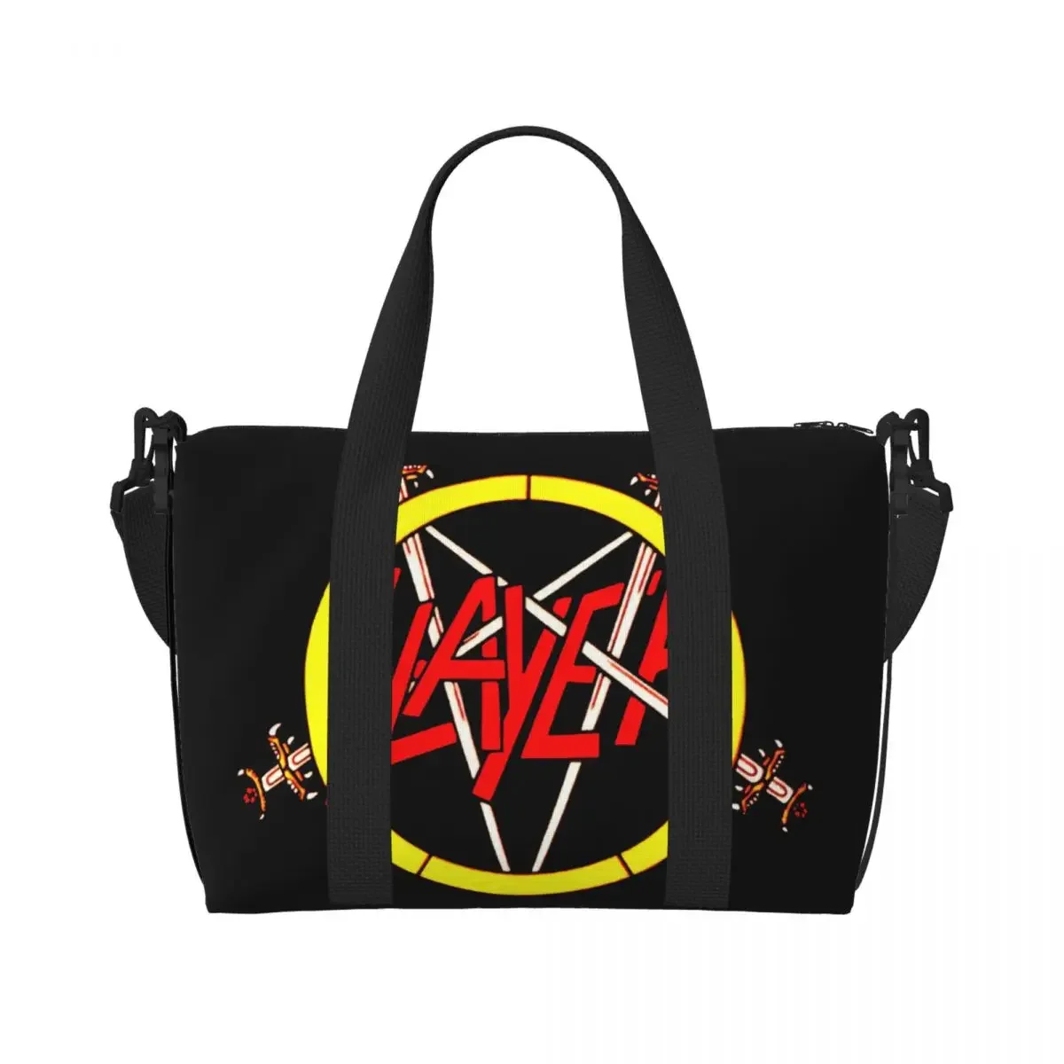 カスタム S-slayers ロゴトートバッグ女性大容量ヘビーメタルロックジムビーチショルダートラベルバッグ